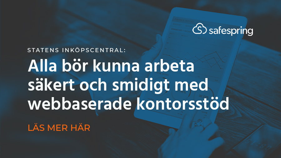 Safespring på plats under presentationen av förstudien: webbaserade kontorsstöd